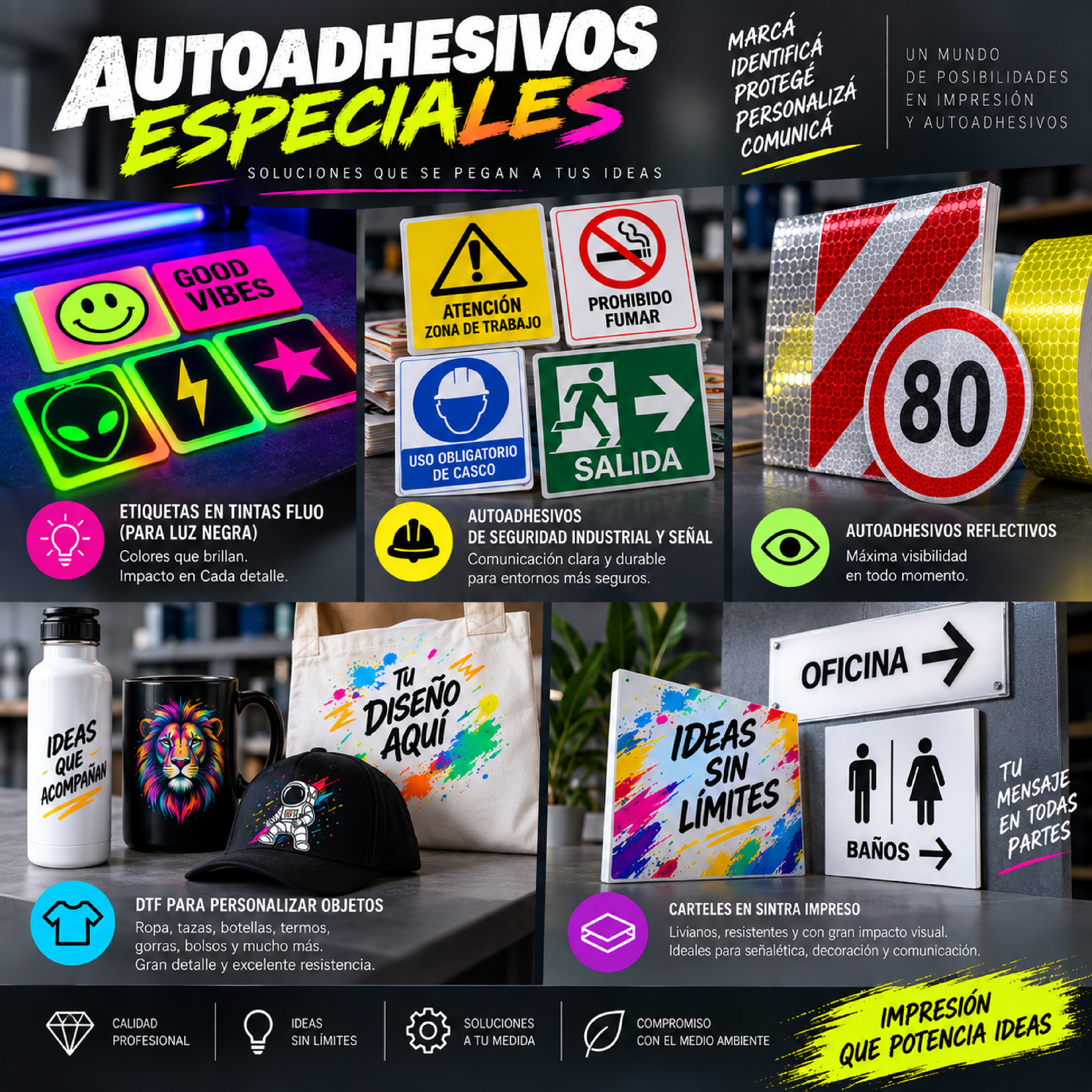 AUTOADHESIVOS ESPECIALES, DE SEGURIDAD INDUSTRIAL Y SEÑALETICA